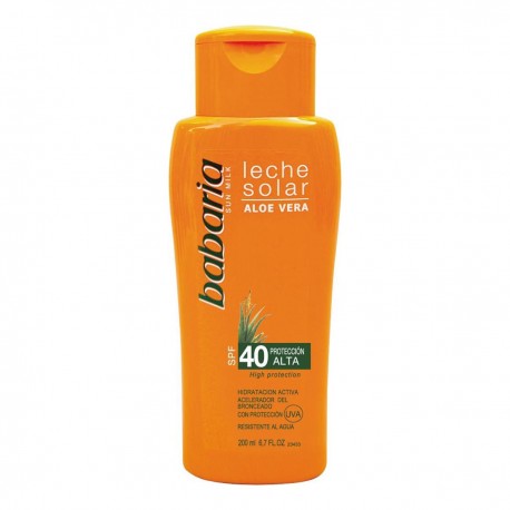 8410412028844 - BABARIA LECHE SOLAR ALOE VERA SPF40 PROTECCION ALTA 200ML - PROTECCION CORPORAL