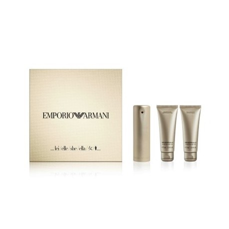 3605522082113 - GIORGIO ARMANI EMPORIO ELLE EAU DE PERFUME 100ML VAPORIZADOR + BODY MILK 75ML + GEL 75 - PERFUMES