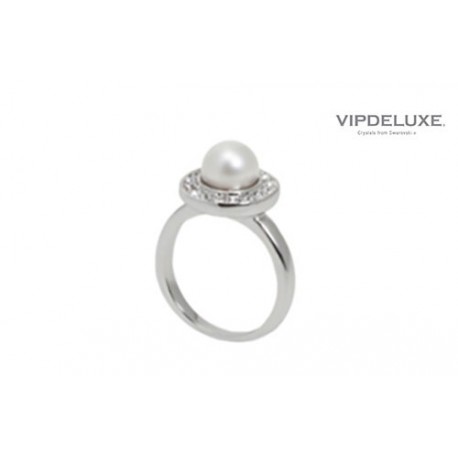8436543832150 - VIPDELUXE SWAROVSKI ANILLO LADY PERLA BLANCA T17 - JOYERÍA Y BISUTERÍA