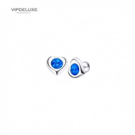 8436543830637 - VIPDELUXE SWAROVSKI PENDIENTES DE CORAZON AZUL - JOYERÍA Y BISUTERÍA