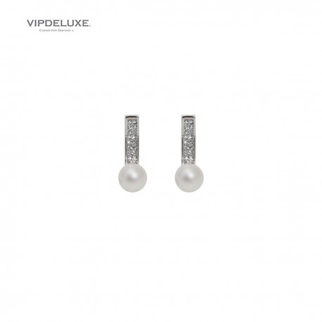 8436543831191 - VIPDELUXE SWAROVSKI PENDIENTES REINA PERLA BLANCA - JOYERÍA Y BISUTERÍA