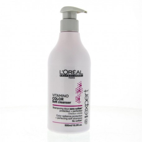 3474630715011 - L'OREAL EXPERT VITAMINO COLOR SOFT CLEANSER SHAMPOO SANS SULFATE 500L - CHAMPÚ