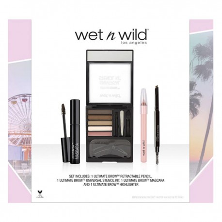 4049775003492 - ULTIMATE BROW EYEPENCIL + UNIVERSAL STENCIL KIT + BROW MASCARA + HIGHLIGHTER - MASCARAS