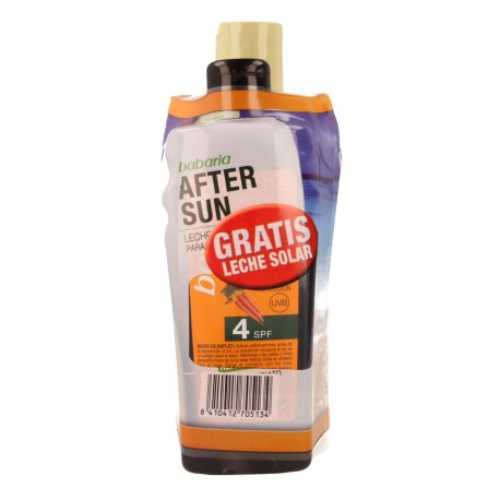 8410412705134 - BABARIA AFTER SUN ALOE VERA 400ML + LECHE SOLAR ZANAHORIA SPF4 200ML GRATIS - PROTECCION CORPORAL