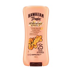 HAWAIIAN TROPIC SHIMMER EFFECT PROTECTIVE SUN LOTION WITH MICA MINERALS SPF25 MEDIUM 180ML