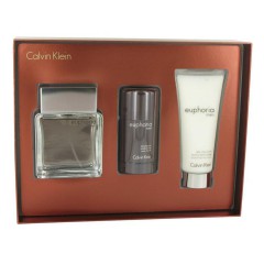 3614222377818 - CALVIN KLEIN EUPHORIA MEN EAU DE TOILETTE 100ML + AFTER SHAVE 100ML + DEODORANT STICK 75GR. - PERFUMES