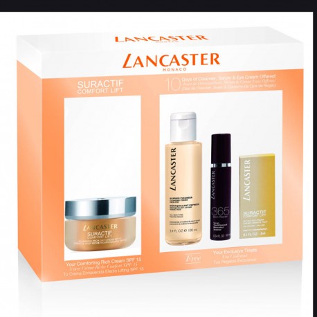 3614222652137 - LANCASTER SURACTIF COMFORT LIFT RICH DAY CREAM 50ML + SERUM 10ML + EYE TREATMENT 3ML + CLEANSER 100ML - HIDRATAC