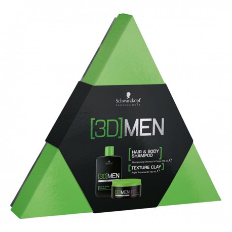 4045787361438 - SCHWARZKOPF BONACURE CHAMPU 3-D MEN 250ML + TEXTURE CLAY 100ML - CHAMPÚ