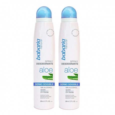8410412550154 - BABARIA ALOE DERMO DESODORANTE 200ML VAPORIZADOR + DESODORANTE 200ML - DESODORANTE