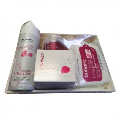 8410412706872 - BABARIA ROSA MOSQUETA DESODORANTE 200ML VAPORIZADOR + CREMA FACIAL ANTI-ARRUGAS 50ML + - ANTI-EDAD