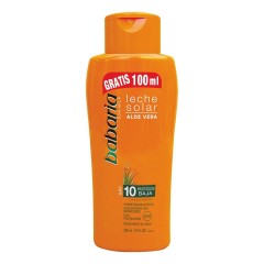 8410412028929 - BABARIA LECHE SOLAR ALOE VERA SPF10 PROTECCION BAJA RESISTENTE AL AGUA 200ML + 100ML GRATIS - PROTECCION CORPORA