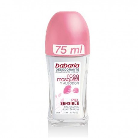 8410412057011 - BABARIA ROSA MOSQUETA Y ALGODÃN PIEL SENSIBLE DESODORANTE ROLL-ON 75ML - DESODORANTE