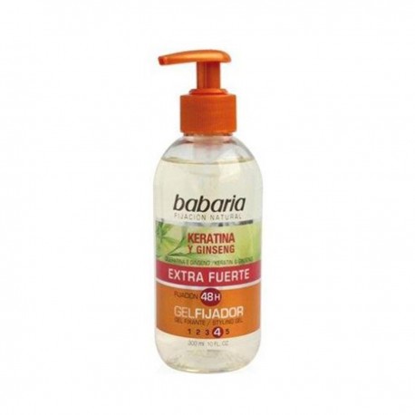 8410412022187 - BABARIA KERATINA Y GINSENG EXTRA FUERTE GEL FIJADOR Nº4 300ML - FIJADORES