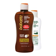 8410412705295 - BABARIA MONOI TAHITI ACEITE BRONCEADOR EFECTO LUMINOSO 200ML + ALOE BALSAMO AFTER SUN 100ML - PROTECCION CORPORA