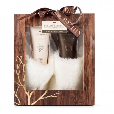 5055443652243 - GRACE COLE VANILLA&FIG FEET UP GEL 150ML + CREMA DE PIES 150ML + ZAPATILLAS - HIGIENE CORPORAL