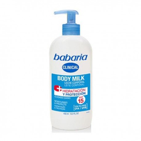 8410412000147 - BABARIA CLINICAL BODY MILK SPF15 400ML - HIDRATACION