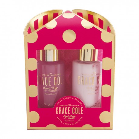 5055443637851 - GRACE COLE SWEET PEONY & VANILLA GEL 100ML + BODY CREAM 100ML + ESPONJA - HIGIENE CORPORAL