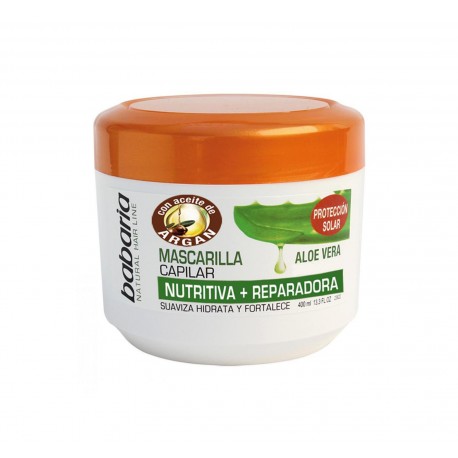8410412021753 - BABARIA ALOE VERA MASCARILLA CAPILAR CON ACEITE DE ARGAN 400ML - MASCARILLAS