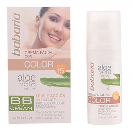 8410412026123 - BABARIA ALOE CREMA FACIAL CON COLOR SPF15 50ML - HIDRATACION