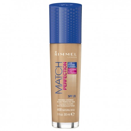 3614220954127 - RIMMEL MATCH PERFECTION SPF20 400 NATURAL BEIGE - BASE MAQUILLAJE