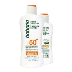 8410412706933 - BABARIA CUERPO LECHE CORPORAL PIEL SENSIBLE SPF50+ 200ML + ALOE BALSAMO AFTER SUN 100ML - PROTECCION CORPORAL