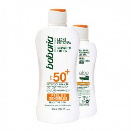 8410412706933 - BABARIA CUERPO LECHE CORPORAL PIEL SENSIBLE SPF50+ 200ML + ALOE BALSAMO AFTER SUN 100ML - PROTECCION CORPORAL