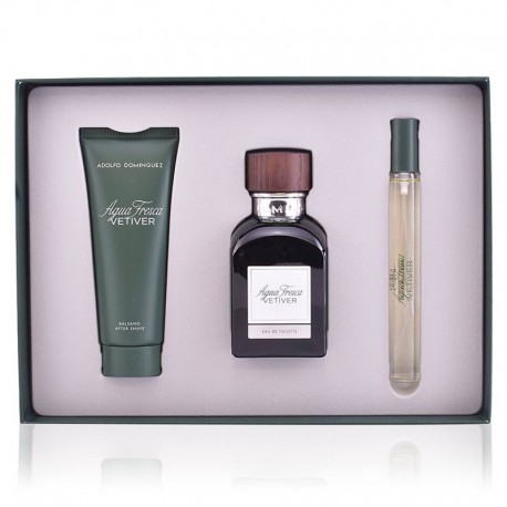 8410190618954 - ADOLFO DOMINGUEZ VETIVER EAU DE TOILETTE 120ML + AFTER SHAVE 75ML + DESODORANTE 150ML VAPORIZADOR - PERFUMES