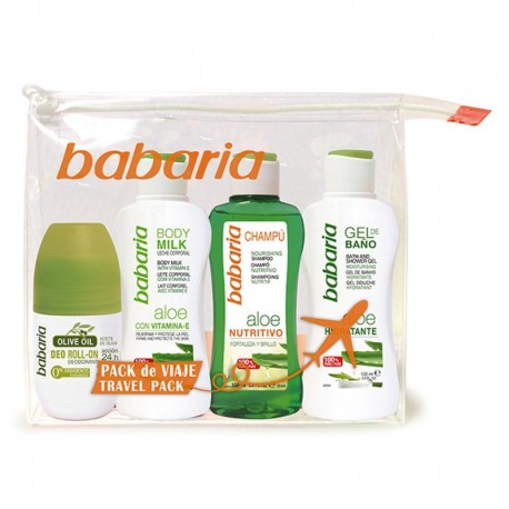 8410412550017 - BABARIA ALOE CHAMPU 100ML + GEL BAÑO 100ML + BODY MILK 100ML + DESODORANTE 100ML - CHAMPÚ