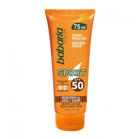 8410412000680 - BABARIA SPORT CREMA SOLAR SPF50 WATERPROOF 75ML - PROTECCION FACIAL
