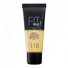 3600531369392 - MAYBELLINE FIT ME MATTE PORELESS BASE 118 NUDE - BASE MAQUILLAJE