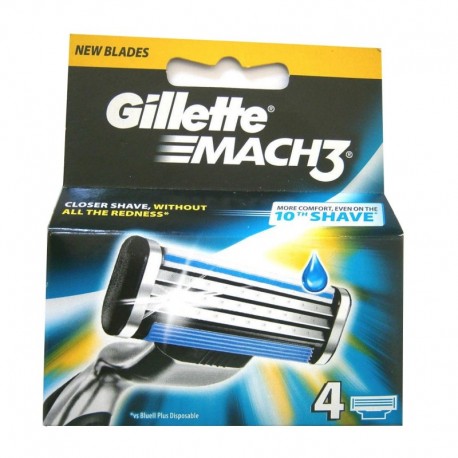 7702018264230 - GILLETTE MACH3 RECAMBIO 4UD. - AFEITADO