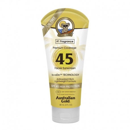 0544027102580 - AUSTRALIAN GOLD PREMIUM COVERAGE CREMA FACIAL SPF45 88ML - PROTECCION FACIAL