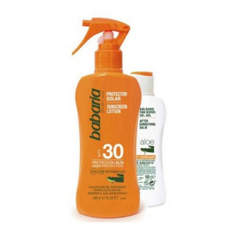 8410412520119 - BABARIA ALOE VERA SPRAY SPF30 200ML VAPORIZADOR + AFTER SUN 100ML - PROTECCION CORPORAL