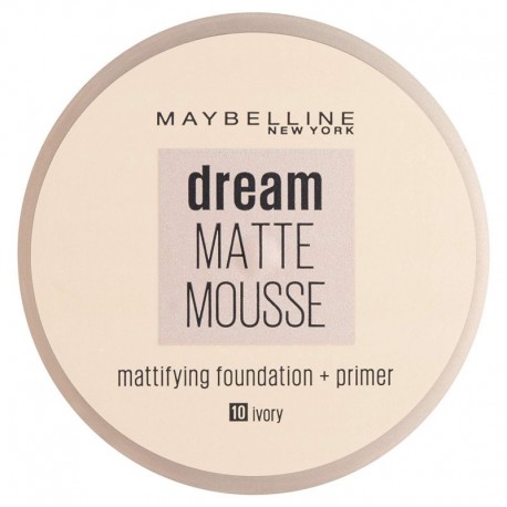 3600530170593 - MAYBELLINE DREAM MATTE MOUSE FOUNDATION + PRIMER 10 IVORY BEIGE CLAIR 1UN - BASE MAQUILLAJE