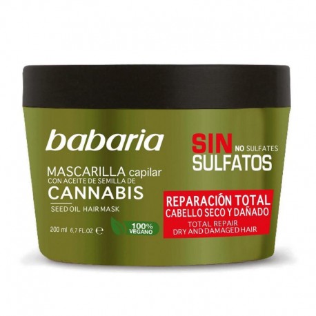 8410412220149 - BABARIA CANNABIS MASCARILLA SIN SULFATOS CABELLO SECO Y DAÑADO 200ML - MASCARILLAS