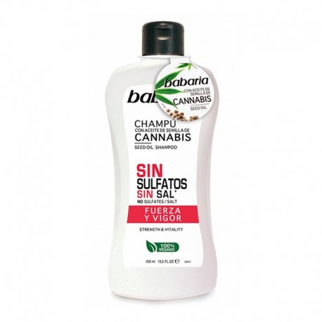 8410412220132 - BABARIA CANNABIS CHAMPU SIN SULFATO FUERZA Y VIGOR 4700ML - CHAMPÚ