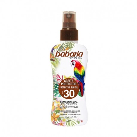 8410412490078 - BABARIA TROPICAL SUN ACEITE SPF30 100ML - PROTECCION FACIAL