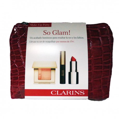3380810097788 - CLARINS SO GLAM BLUSH PRODIGE 02 SOFT PEACH+BE LONG MASCARA 01 BLACK+JOLI ROUGE 716 CLARINS RED - COLORETE